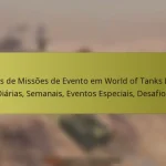 Tipos de Missões de Evento em World of Tanks Blitz: Diárias, Semanais, Eventos Especiais, Desafios